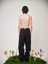WEIRD denim cargo pants (BLACK