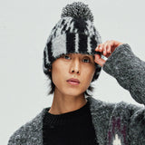 navajo pattern beanie black