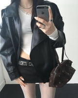 ハイネックレザージャケット
