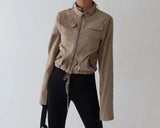 Cargo Pocket Slim Fit Zip-Up Jacket