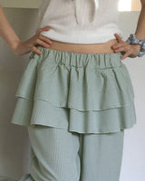 Sillo Check Tiered Layered Skirt Pants