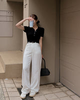 Liffey Collar Short-Sleeved Knitwear