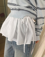Hoolie Checkered Plain Lace Wrap Skirt