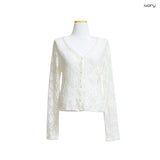 (3color) Flower Lace Soft Cardigan
