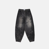 Blur washed balloon denim
