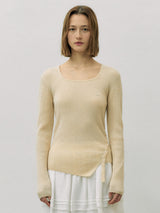MOHAIR BLENDED BUTTON KNIT IVORY