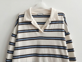 Cog color Dangara collar long sleeve tee 