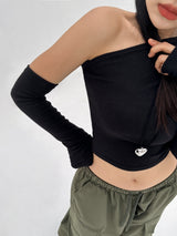 [WARMER SET] HIP WARMER CUTE & SEXY CROPPED-FIT TEE - 2 COLOR