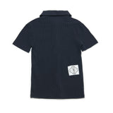 [LINE] Unbalanced Ribbed Polo T-shirt (3c)