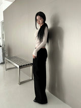 Slim fit low semi-boot pants