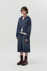 VINTAGE WASHING STUD POINT HALF PANTS [NAVY]