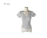 Lorin Deep V-Neck Slim Short Sleeve T-Shirt