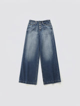 Wide Button Denim Pants