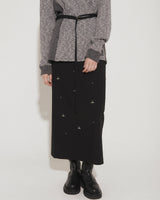 STUDS MAXI SKIRT [BLACK]