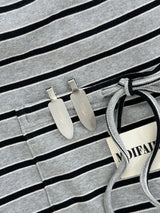 STRIPE STRAP SHOULDER BAG / GREY