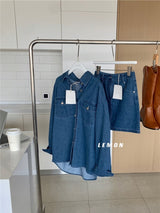 [SALE] denim shirt skirt two-piece dress