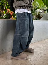 Gracie Double Pintuck Balloon Denim Pants