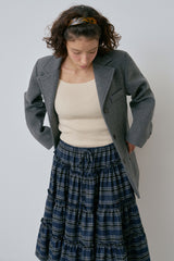 Witty frill skirt_check blue