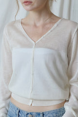 Sorbet Button Cardigan [Ivory]