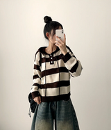Beaded Dangara Snap Knit Hooded