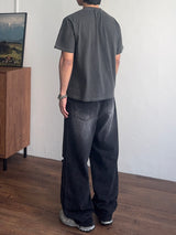 Crop Panel Pigment Half T-Shirt (4color) (No.974)