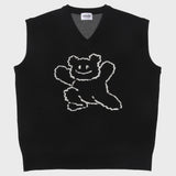 [UNISEX] ビッグラインベアースマイルニットベスト