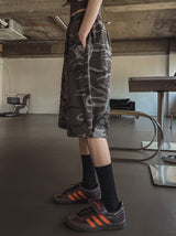 ミリタリースナップワイドバミューダパンツ
