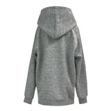 エンジェルレースポイント配色チェックフード長袖ジップアップ (Gray)