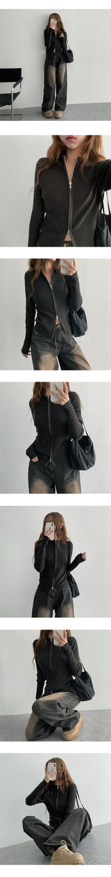 [Planning product!] Brigh Slim Ribbed Zip-Up (11 colors)