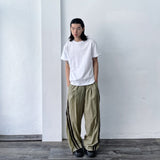 ピュア ホワイト ドロップショルダー Tシャツ