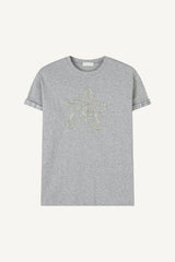 チェックスターワッペンTシャツ