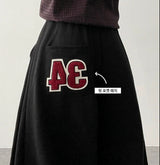 Muit Side Pintuck Back Pocket Number Patch Training Wide Pants