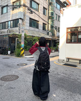 レノブラックワイドデニムバルーンパンツ