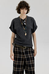 That's neat - Heather Grey Roll-Sleeve Knit Waistcoat