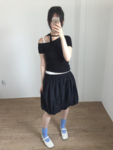 Unbalanced Tie T-Shirt (4color)
