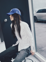 Tapered Round Denim Pants Grey