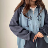 Bath Coloring Fleece-Lined Two-Way Hooded Zip-Up