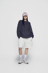 24FW ローゲージケーブルニット チャコール