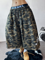 Archien Camo Print & Embroidery Bermuda Shorts 2color