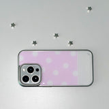 [MADE] [+MagSafe] BERRY DOT PHONE CASE PINK (glass silver bumper)