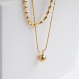 Lyon Double Chain Ball Drop Necklace