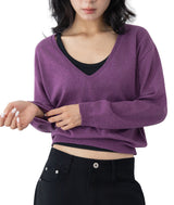 Bamboo Deep V-Neck Knit Top