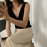 Raymon Basic V-Neck Wrap Sleeveless Top 4 Colors