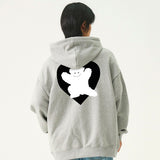 [UNISEX] ベアハートバックプリントフーディー