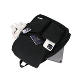 FLAP STRING BACKPACK / BLACK