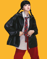 double two-way leather over jacket (2color)