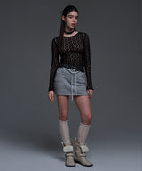 [NF] POIN LACE LAYERED TEE (BLACK)_F24QB283