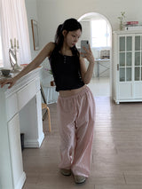RIBBON PUNCHING WIDE PANTS (3C)