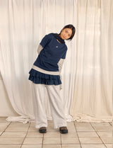 REVERSIBLE FRILL MUFFLER (NAVY)