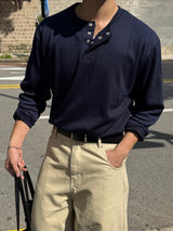 Deli henry-neck long sleeve t-shirt